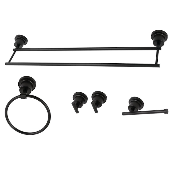 BAH8213478MB Concord 5-Piece Bathroom Accessory Sets, Matte Black